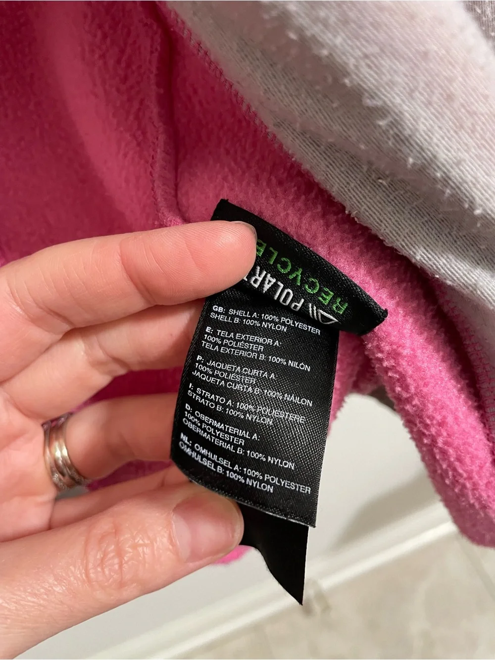 The North Face Pink and Gray Kids Fleece Jacket